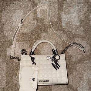 Steve Madden Cream Quilted Crossbody Bag